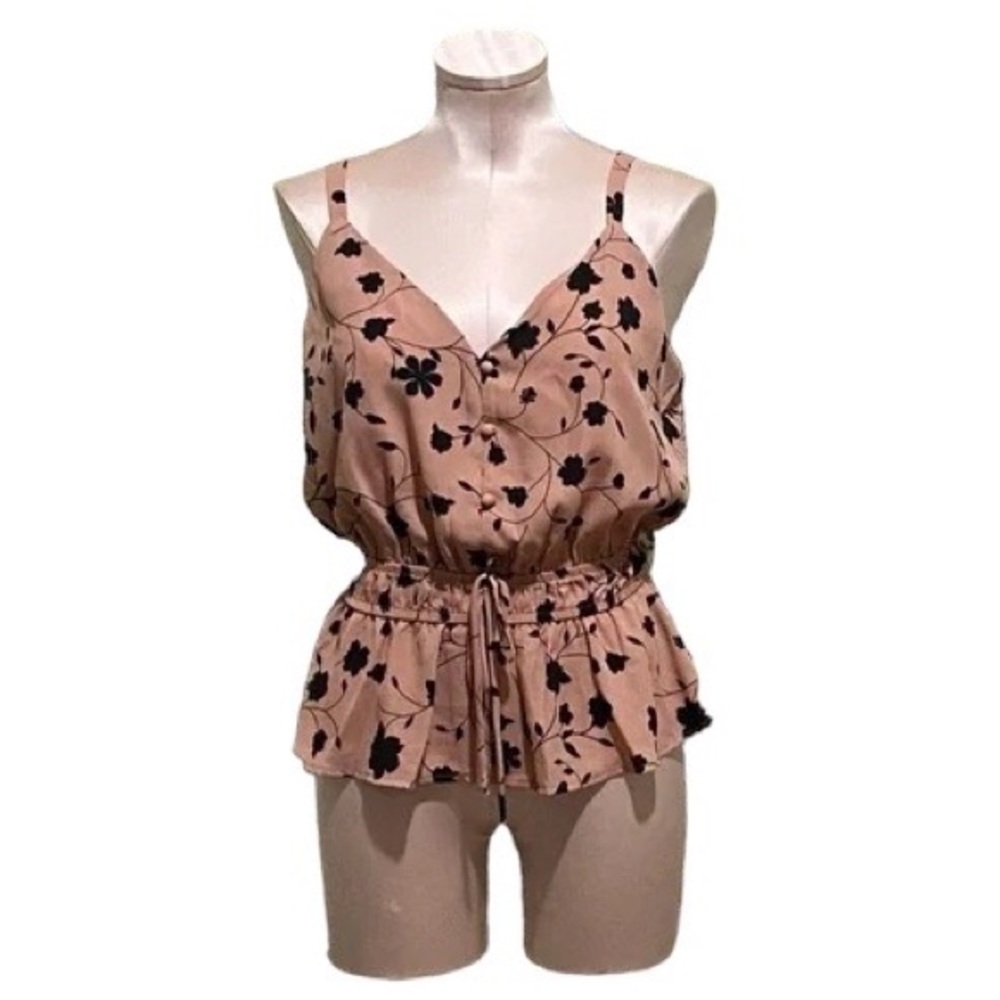 EUC Sienna Sky Sleeveless Floral Print Peplum Cami